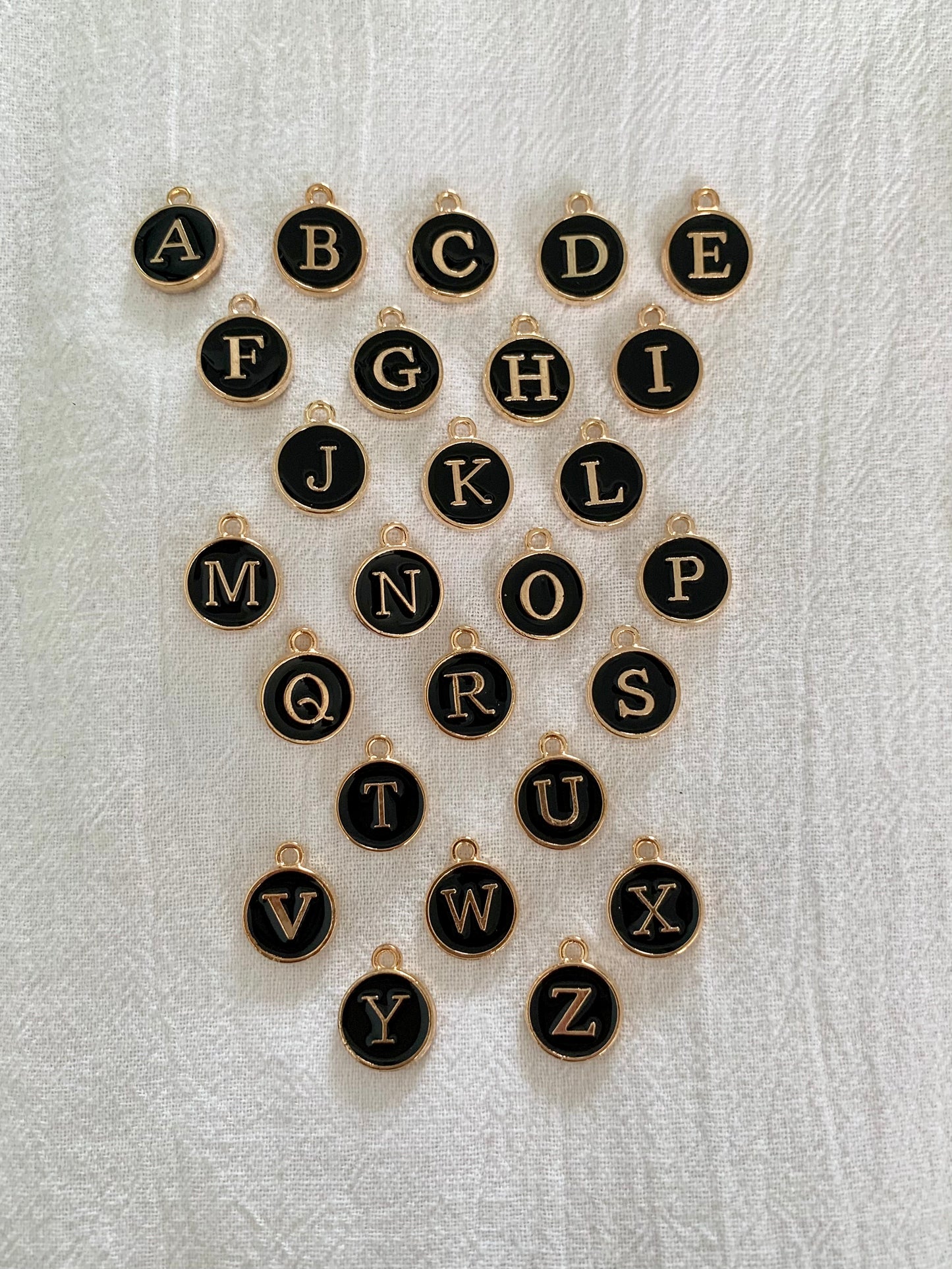 Circle Letter Charm - Black