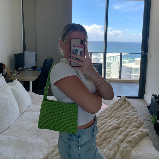 light green shoulder bag